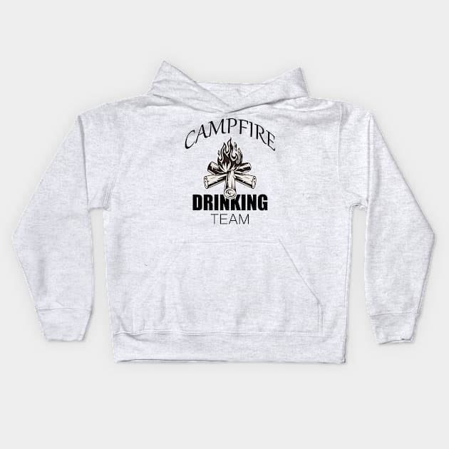 campfire drinking team,let's enjoy around the campfire Kids Hoodie by YOUNESS98